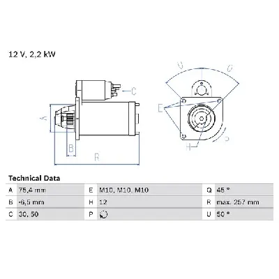 Starter BOSCH 0 986 010 590 IC-636373