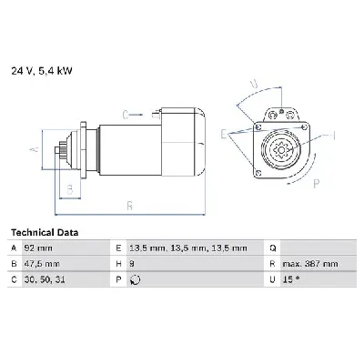 Starter BOSCH 0 986 011 570 IC-210998