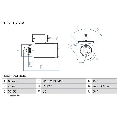 Starter BOSCH 0 986 013 240 IC-428087