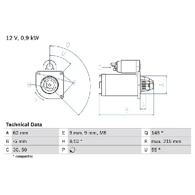 Starter BOSCH 0 986 013 850 IC-428101