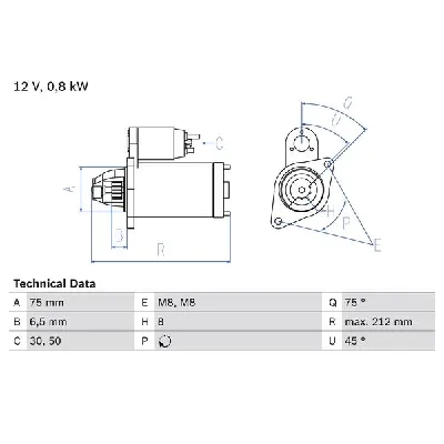 Starter BOSCH 0 986 014 371 IC-636799