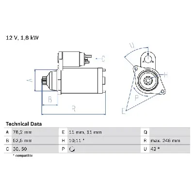 Starter BOSCH 0 986 016 980 IC-428171