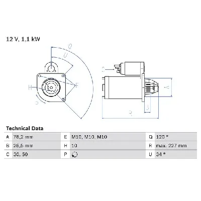 Starter BOSCH 0 986 017 060 IC-428177