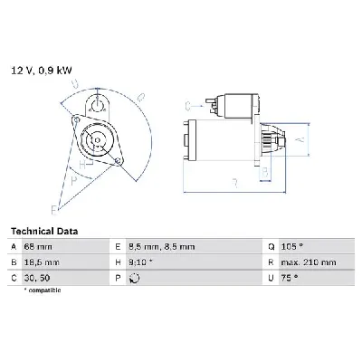 Starter BOSCH 0 986 017 120 IC-428180