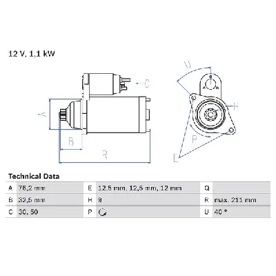 Starter BOSCH 0 986 017 830 IC-428192