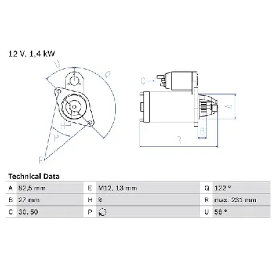 Starter BOSCH 0 986 018 340 IC-637089