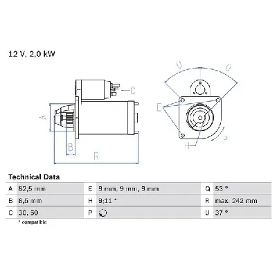 Starter BOSCH 0 986 018 450 IC-637111