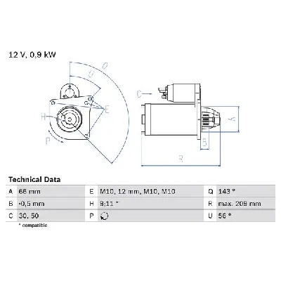 Starter BOSCH 0 986 018 860 IC-D2072E