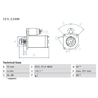 Starter BOSCH 0 986 018 970 IC-D20735