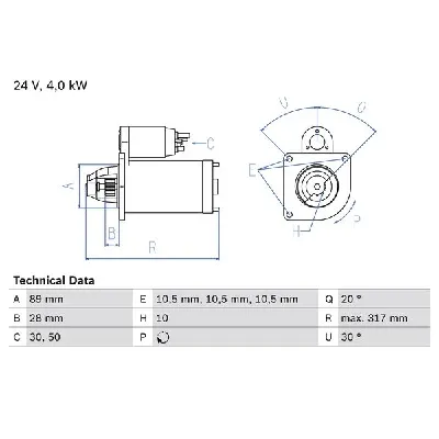 Starter BOSCH 0 986 020 070 IC-A0E97E