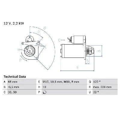 Starter BOSCH 0 986 020 141 IC-B40E41