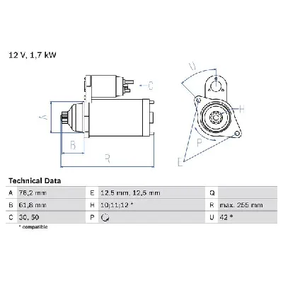 Starter BOSCH 0 986 020 260 IC-B4D59D