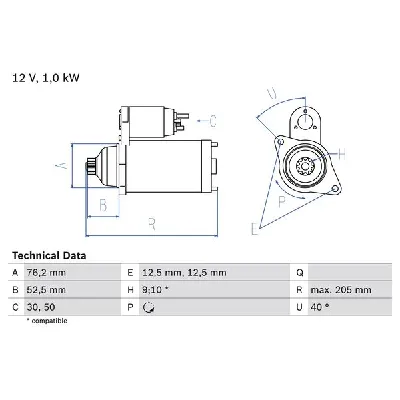 Starter BOSCH 0 986 020 290 IC-BF52C9