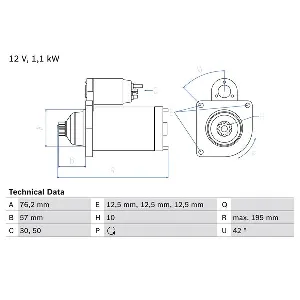 Starter BOSCH 0 986 020 330 IC-D20766