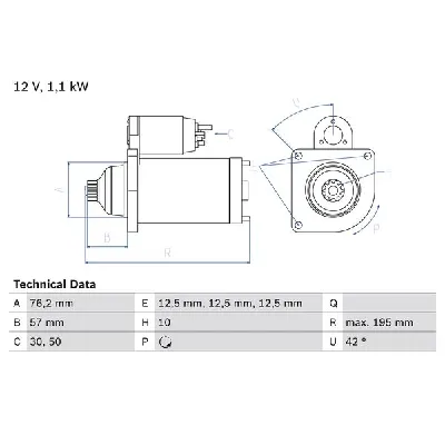 Starter BOSCH 0 986 020 330 IC-D20766