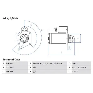 Starter BOSCH 0 986 021 190 IC-BB8C1D