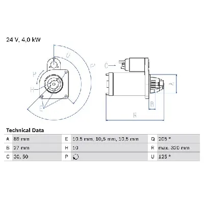 Starter BOSCH 0 986 021 190 IC-BB8C1D