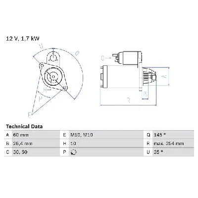 Starter BOSCH 0 986 021 320 IC-B79989