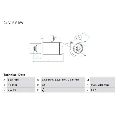 Starter BOSCH 0 986 021 490 IC-A85B05