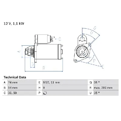 Starter BOSCH 0 986 021 560 IC-D2078D