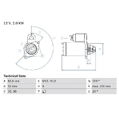 Starter BOSCH 0 986 021 610 IC-BBFFD8