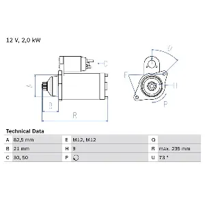 Starter BOSCH 0 986 021 630 IC-B053BC