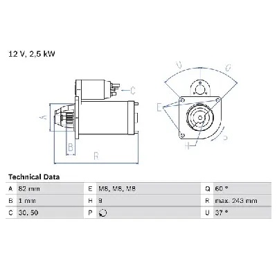 Starter BOSCH 0 986 021 640 IC-BF7405