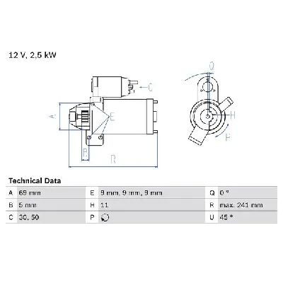 Starter BOSCH 0 986 022 020 IC-D20797