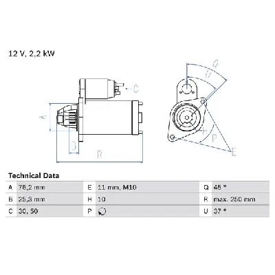 Starter BOSCH 0 986 022 450 IC-CEF3F9