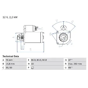 Starter BOSCH 0 986 022 631 IC-B463CD