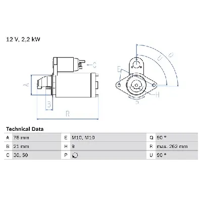 Starter BOSCH 0 986 022 710 IC-D207A9