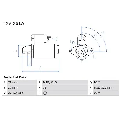 Starter BOSCH 0 986 022 880 IC-CFEC65