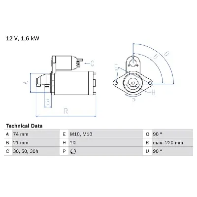 Starter BOSCH 0 986 022 930 IC-D207B5