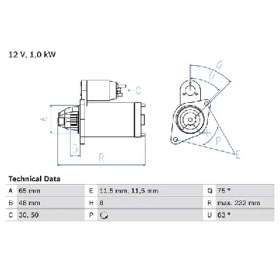 Starter BOSCH 0 986 023 470 IC-D8ECEA