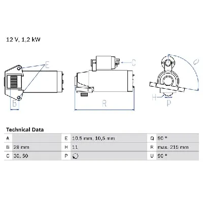 Starter BOSCH 0 986 023 570 IC-D8F5D2