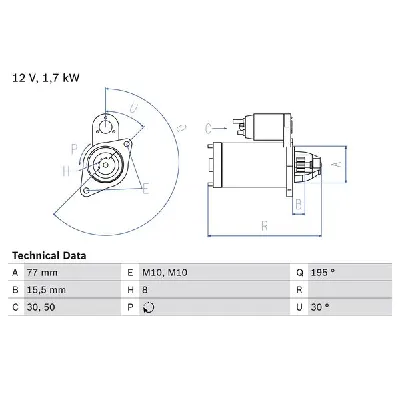 Starter BOSCH 0 986 023 600 IC-D207C7