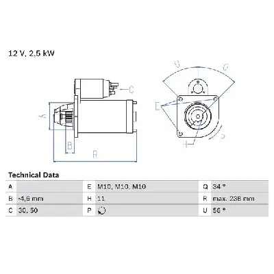 Starter BOSCH 0 986 023 850 IC-D207D3