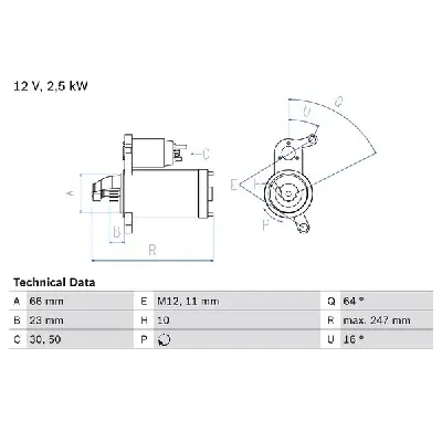 Starter BOSCH 0 986 024 040 IC-D45DC7