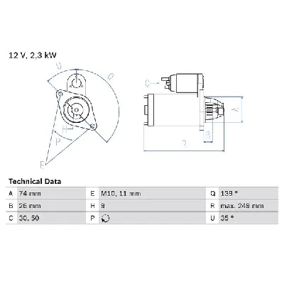 Starter BOSCH 0 986 024 120 IC-D11545