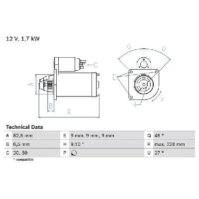 Starter BOSCH 0 986 025 660 IC-D8F5D0