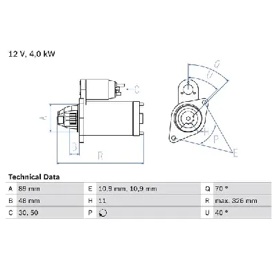 Starter BOSCH 0 986 025 790 IC-E3AB0A