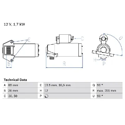 Starter BOSCH 0 986 025 830 IC-E3AB0E