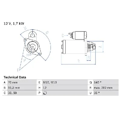 Starter BOSCH 0 986 025 940 IC-E3AB18