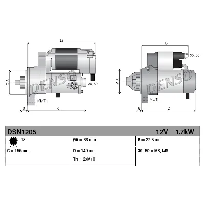 Starter DENSO DSN1205 IC-E2A9C8