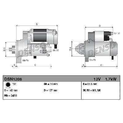 Starter DENSO DSN1206 IC-D63F31