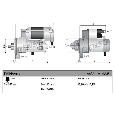 Starter DENSO DSN1207 IC-D63F33