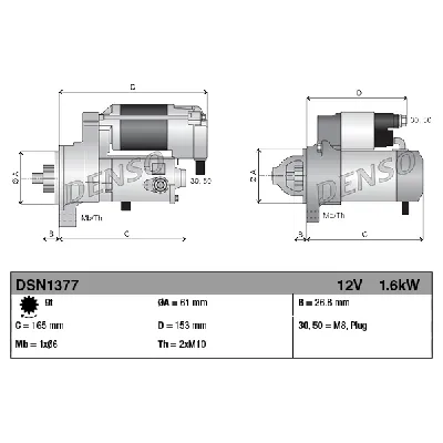 Starter DENSO DSN1377 IC-DE72E4