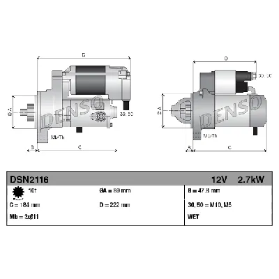 Starter DENSO DSN2116 IC-G0KE2R