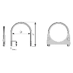 Stezni element, izduvni sistem DINEX DIN90054 IC-9B4925