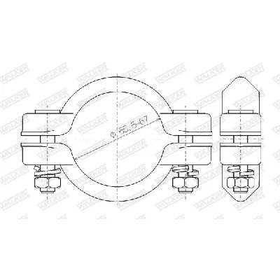 Stezni element, izduvni sistem WALKER WALK82501 IC-C5A4D5